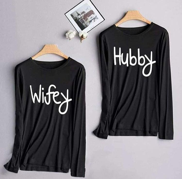 Hubby Wifey Couple Tshirt Hubby Wifey Couple Tshirt